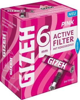 GIZEH - Active Filter Pink 6mm (34 Stück)